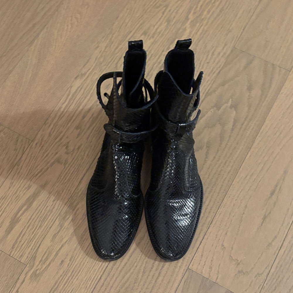 Jimmy Choo Black Textured Boots